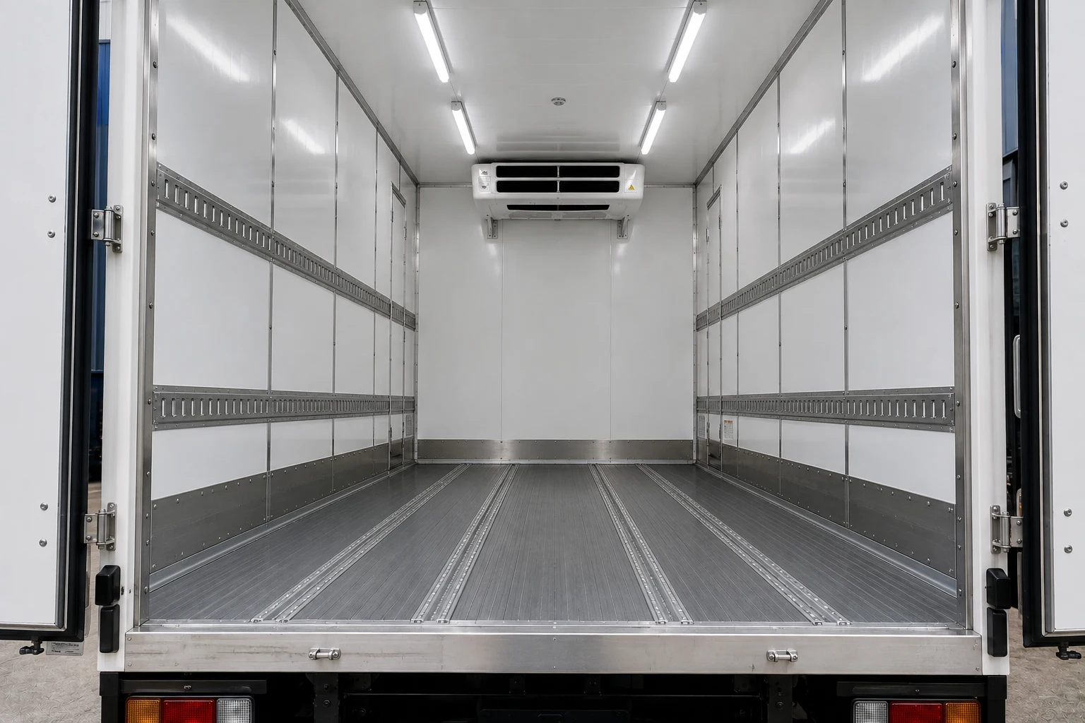 Tail lift on refrigerated truck